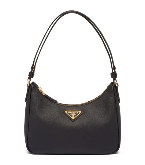 Black Saffiano Leather Shoulder Bag 